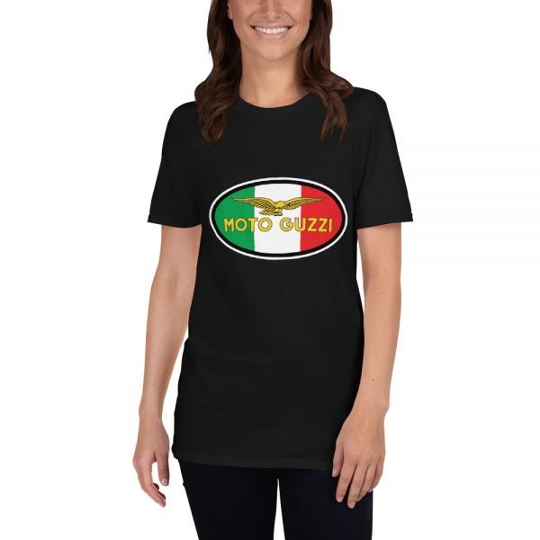 Vintage Moto Guzzi Logo on Italian Flag Standard Unisex T-Shirt - Image 3