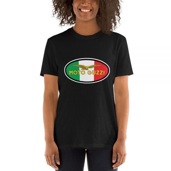 Vintage Moto Guzzi Logo on Italian Flag Standard Unisex T-Shirt - Image 4