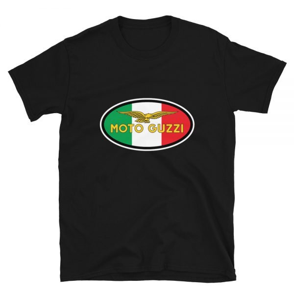 Vintage Moto Guzzi Logo on Italian Flag Standard Unisex T-Shirt - Image 5