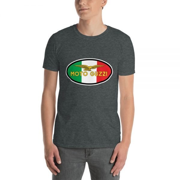 Vintage Moto Guzzi Logo on Italian Flag Standard Unisex T-Shirt - Image 8