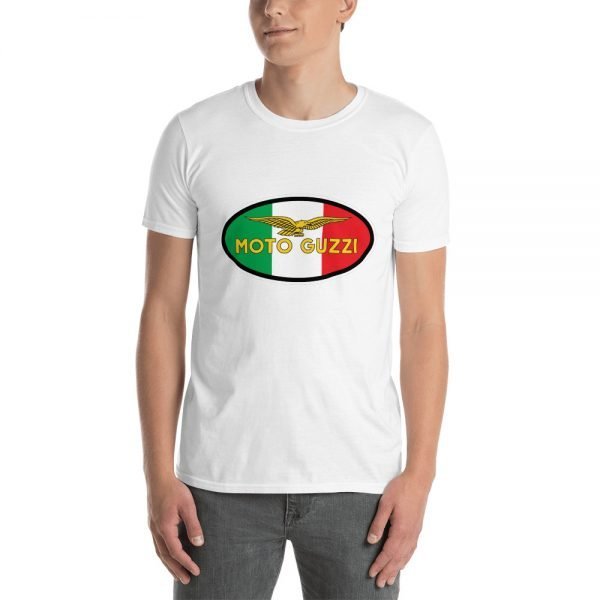 Vintage Moto Guzzi Logo on Italian Flag Standard Unisex T-Shirt - Image 10