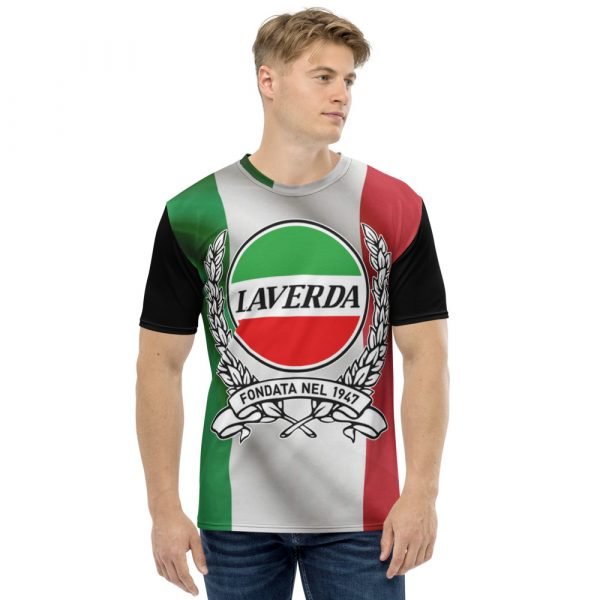 Moto Laverda, Fondata Nel 1947 Italian Flag Graphic T-shirt - Image 2