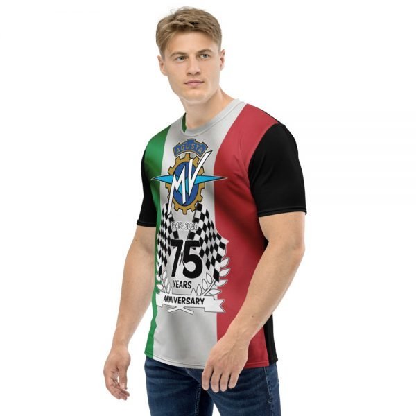 MV Agusta 75 Year Anniversary Italian Flag Graphic T-Shirt - Image 3