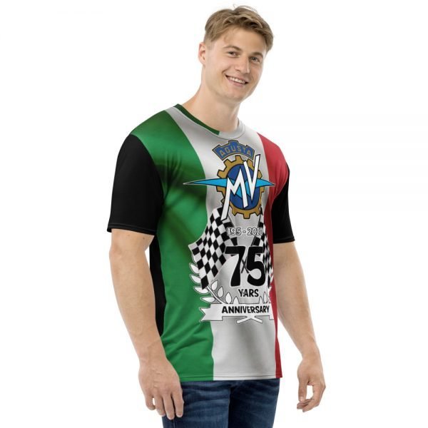 MV Agusta 75 Year Anniversary Italian Flag Graphic T-Shirt - Image 4