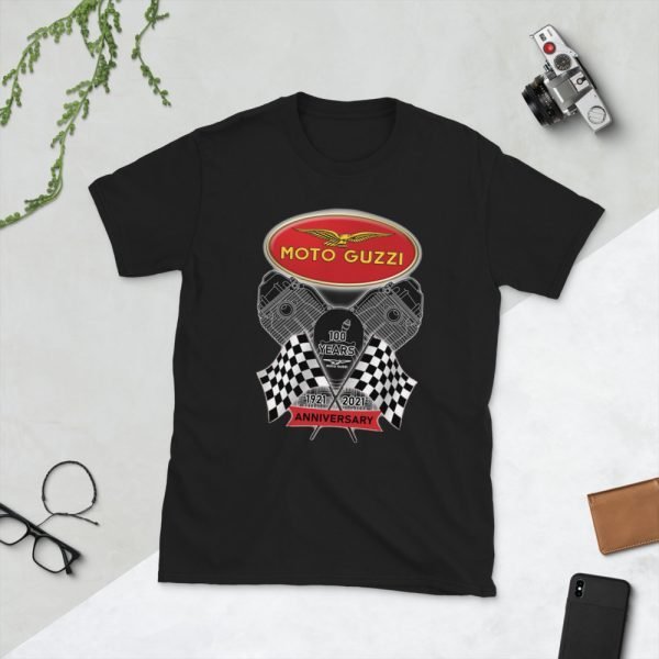 Classic Logo Moto Guzzi 100 Year Anniversary T-Shirt - Image 2