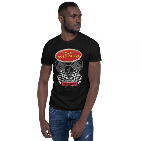 Classic Logo Moto Guzzi 100 Year Anniversary T-Shirt - Image 6