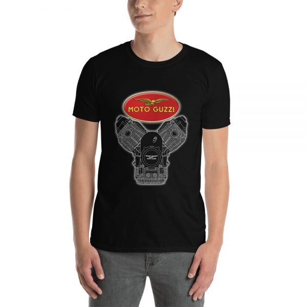 Classic Moto Guzzi Logo and Engine T-Shirt