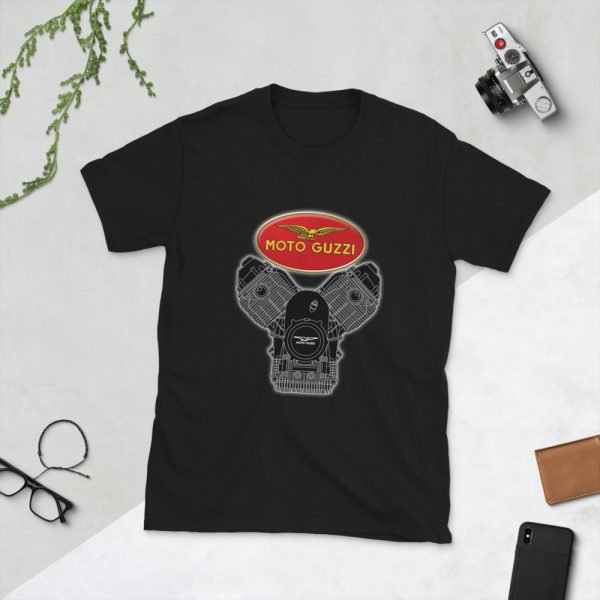 Classic Moto Guzzi Logo and Engine T-Shirt - Image 2