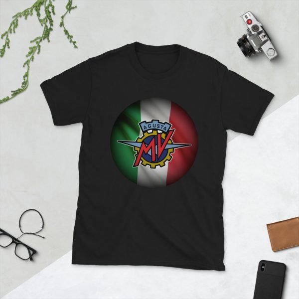 MV Agusta Red Logo Italian Flag T-Shirt - Image 2