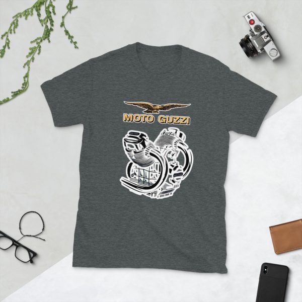 Moto Guzzi Vintage Eagle logo and V-Twin Engine T-Shirt - Image 2