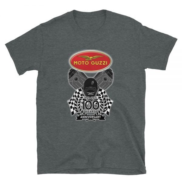 Classic Moto Guzzi Logo 100th Anniversary Celebration T-Shirt - Image 3