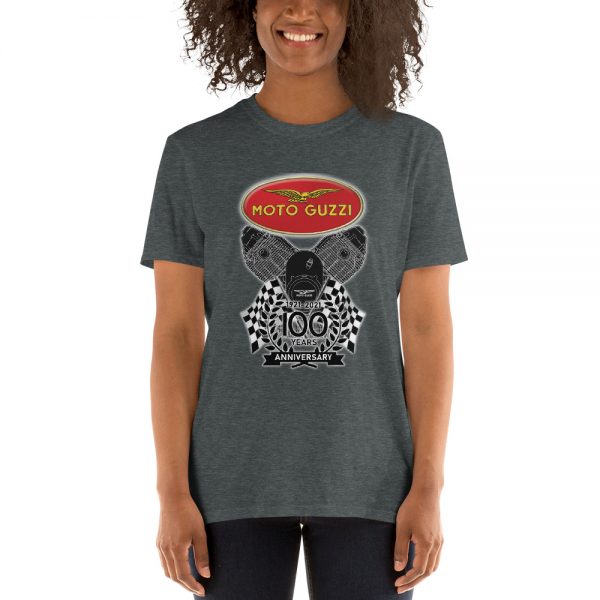 Classic Moto Guzzi Logo 100th Anniversary Celebration T-Shirt - Image 5