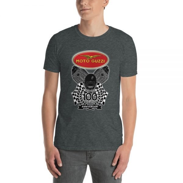 Classic Moto Guzzi Logo 100th Anniversary Celebration T-Shirt - Image 8