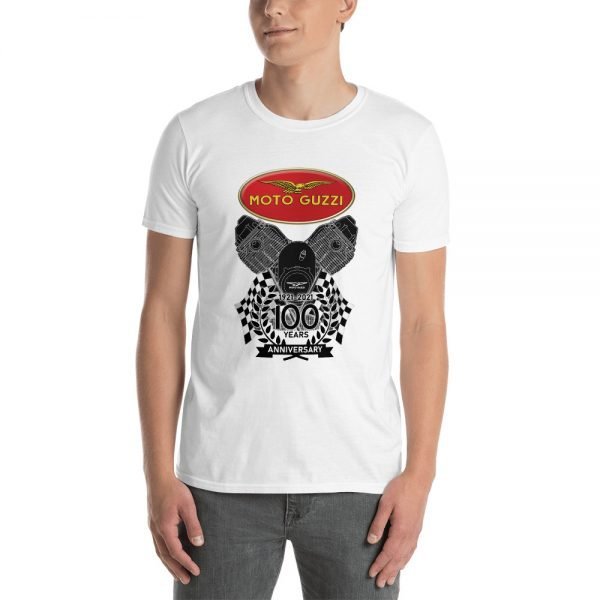 Classic Moto Guzzi Logo 100th Anniversary Celebration T-Shirt - Image 10